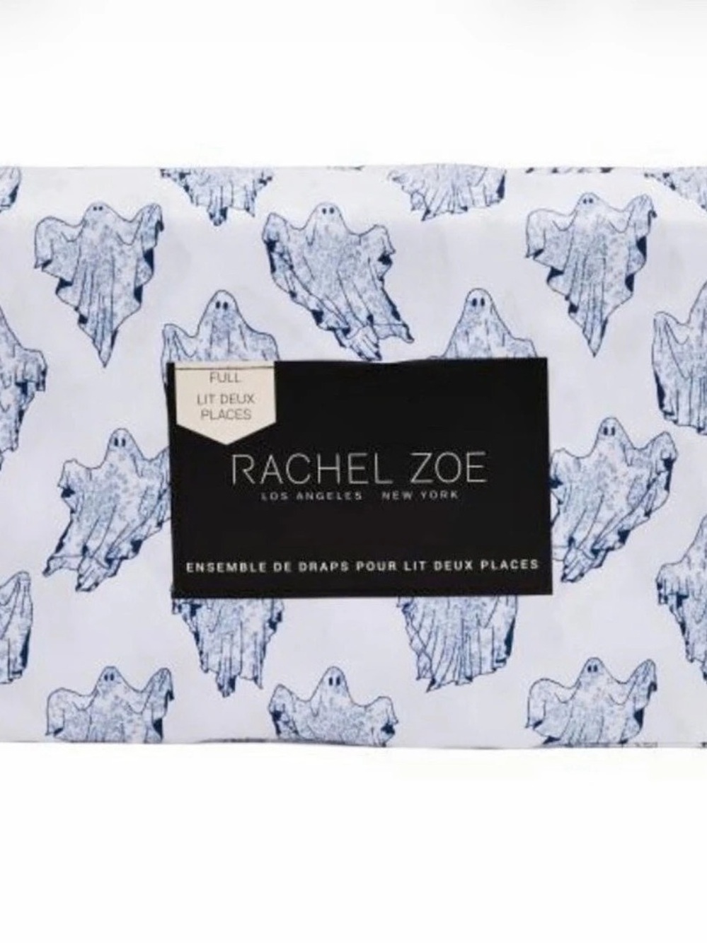 Rachel Zoe Ghost Halloween Queen Sheet Set NWT